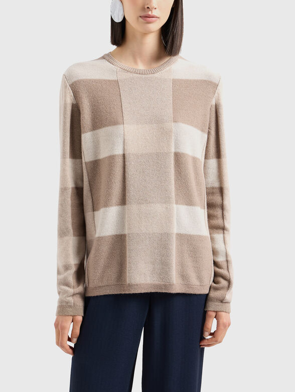 Check wool and cashmere sweater - 1