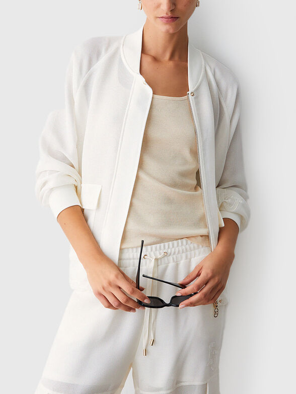 Bomber jacket with a mesh texture - 5