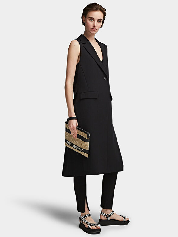 Black vest with pleated back - 2