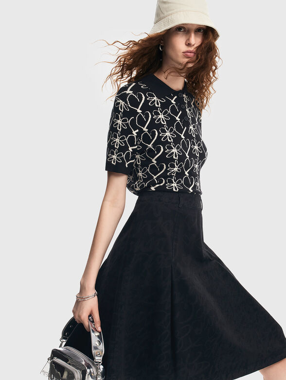 Midi skirt with lettering - 3