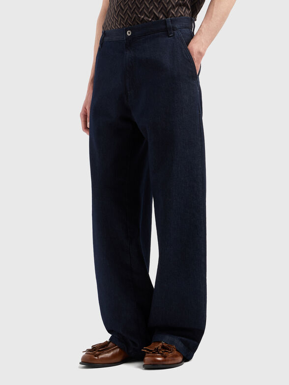 High-waisted jeans with wide legs - 0