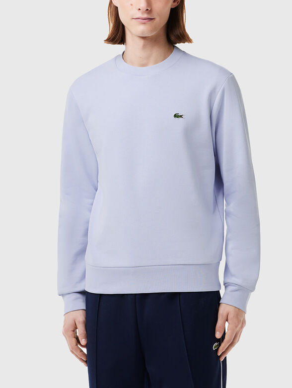 Cotton sweatshirt with logo in green - 1