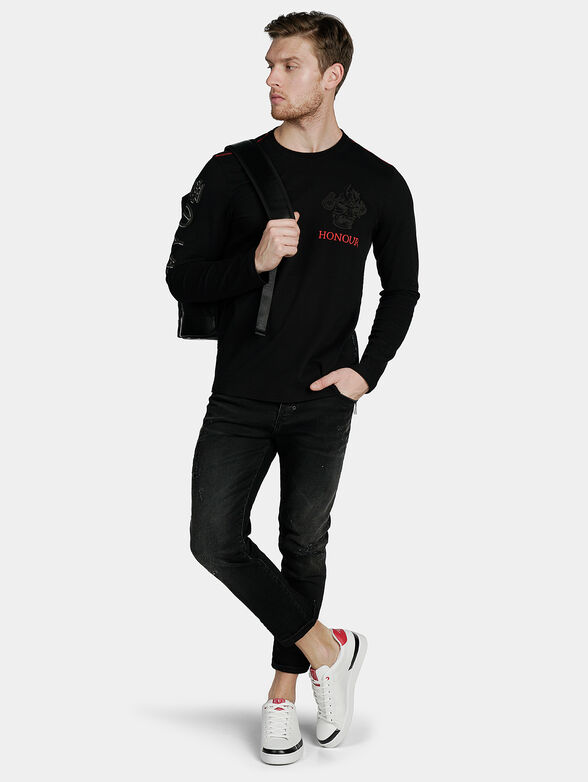 Blouse with prints and letterings - 1