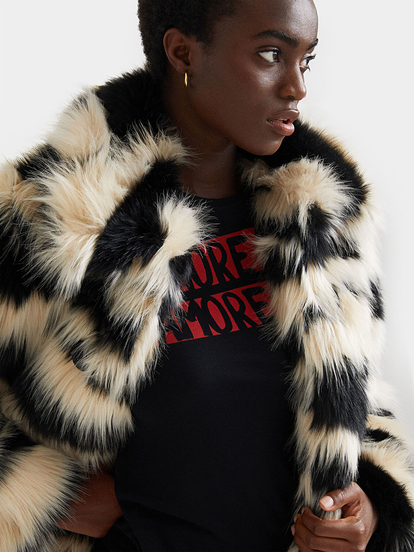 ジャケット・アウター aNO COLLAR VOLUME ECO FUR COAT Jacket in cashmere wool with fox fur collar - Beige - Yves