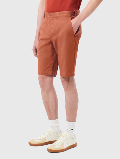 Shorts with logo embroidery in brown - 3