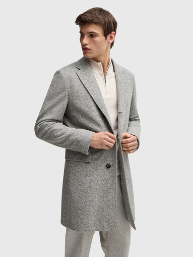 Slim herringbone wool blend coat - 5
