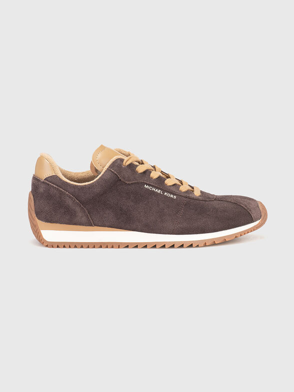Leather sports shoes with logo - 1