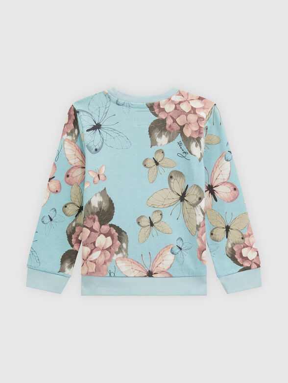 Sweatshirt with floral print and logo - 2