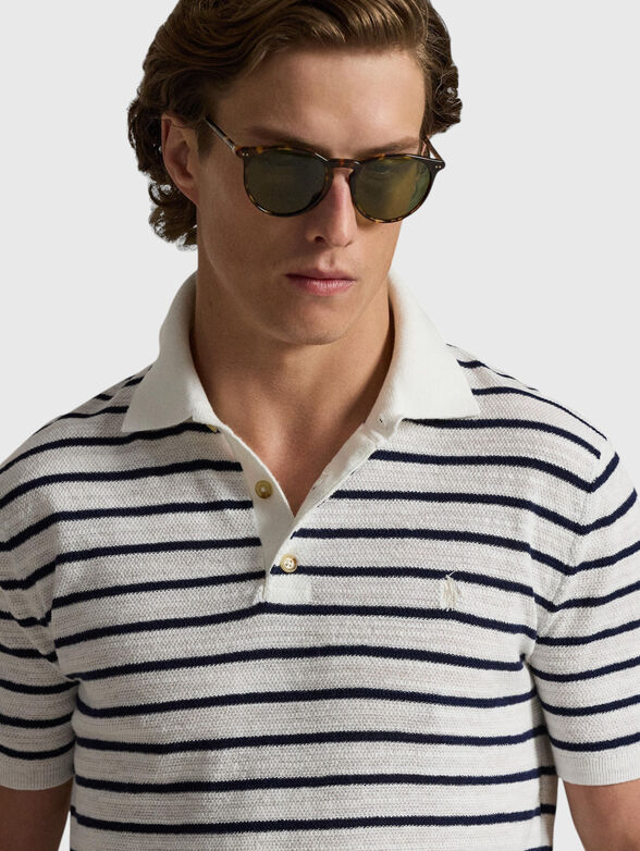 Striped short-sleeve polo shirt - 4