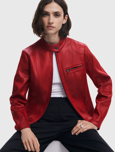 Slim eco leather jacket - 4