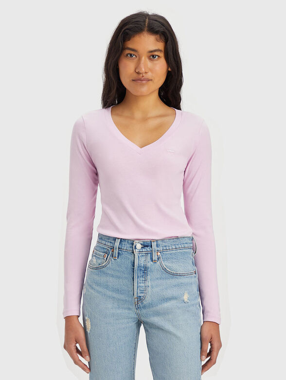 Pink blouse with logo detail - 1