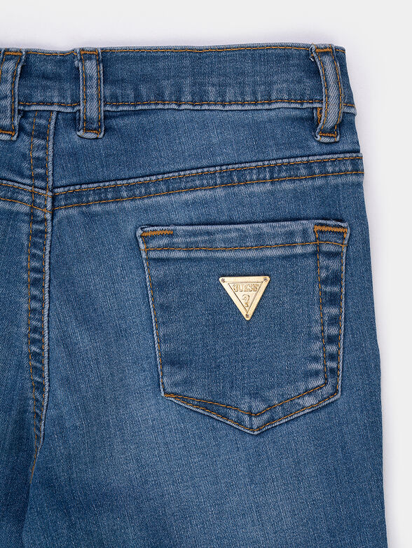 Skinny jeans with accent gold sequins - 4