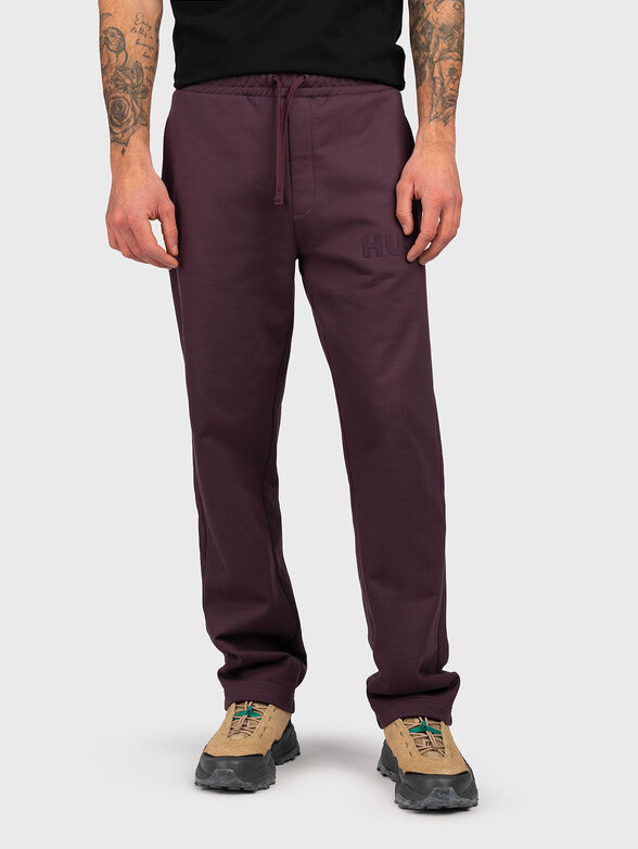 Cotton sports trousers with logo - 1