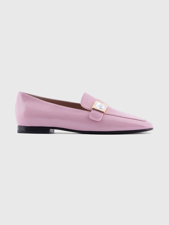 Pink genuine leather loafers - 1