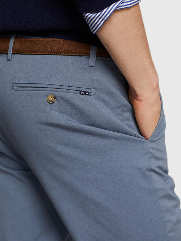 Blue chino trousers with logo detail - 3