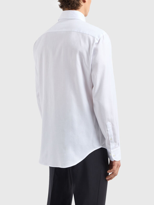 Cotton shirt with herringbone pattern - 3