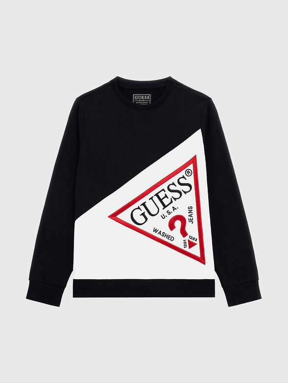 Sweatshirt with contrast print and logo - 1