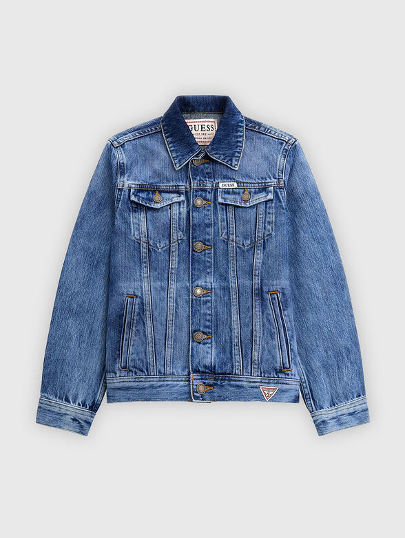 Denim jacket with logo embroidery  - 1