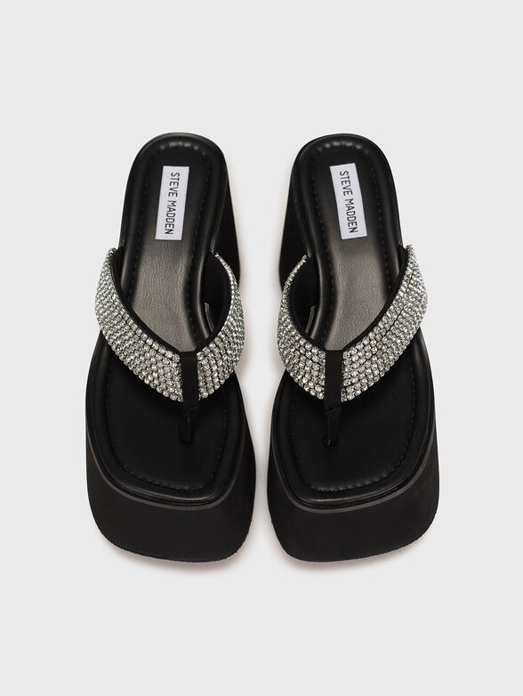 GWEN-R black sandals with applied crystals - 6