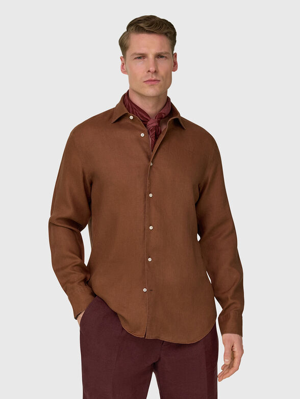 Long-sleeved linen shirt - 1