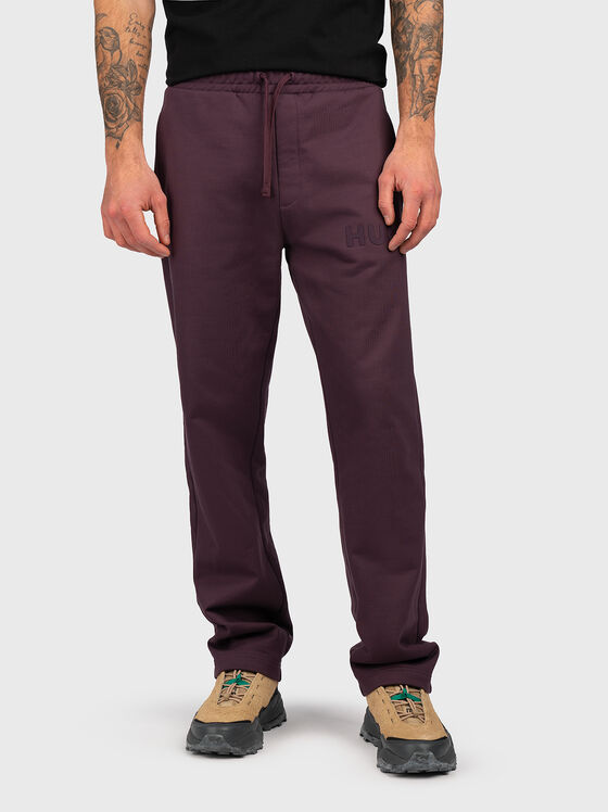 Cotton sports trousers with logo - 1