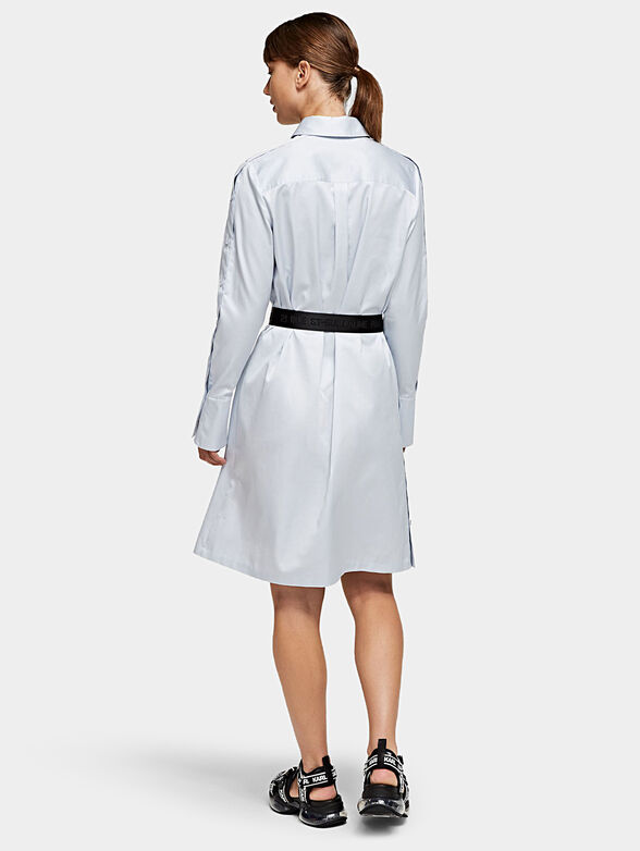 Poplin shirt dress with contrasting bel - 2