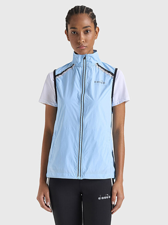 Black sports vest with logo detail - 1