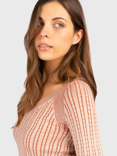 Knitted V-neck sweater - 5