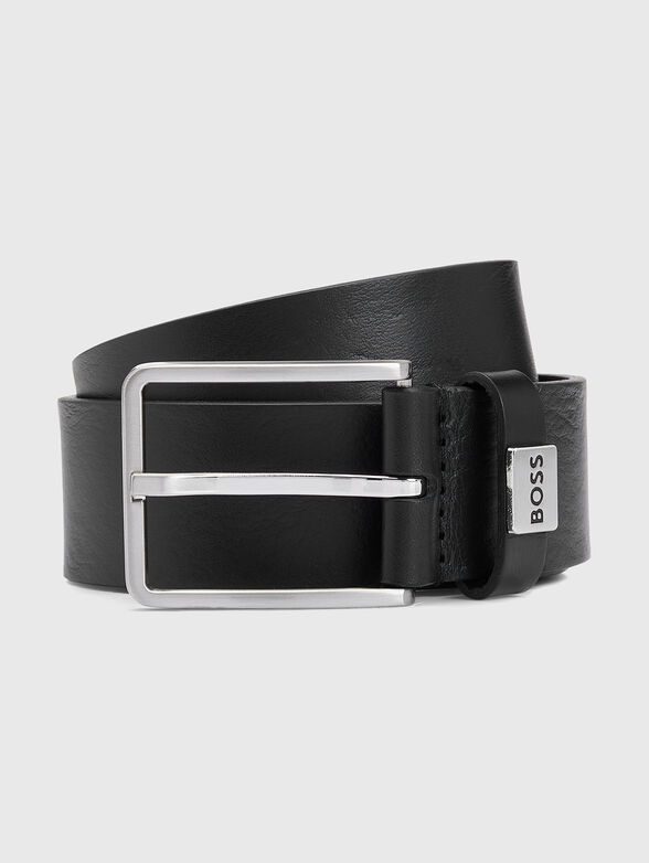 Leather belt with logo - 0