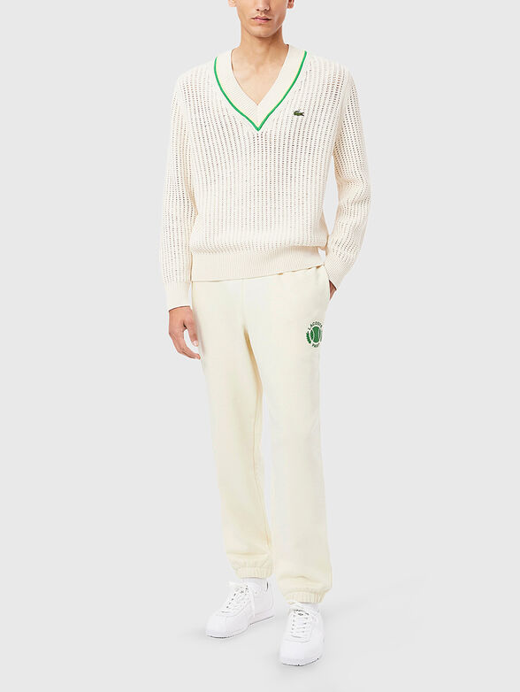 Cotton sports trousers with logo - 1
