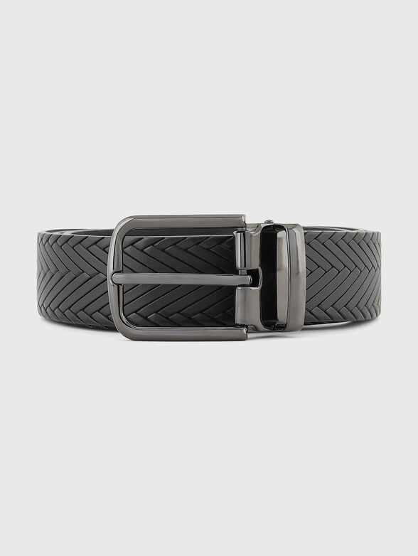 Leather belt with interwoven texture - 1
