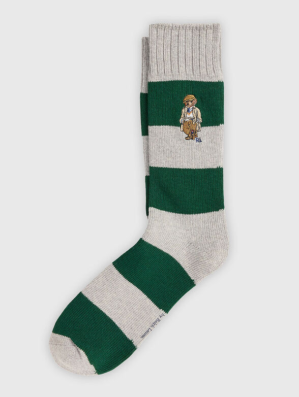 Wool blend socks with Polo Bear logo embroidery - 1