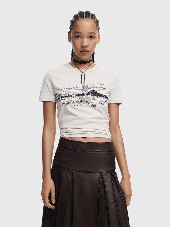 Cotton T-shirt with print - 1