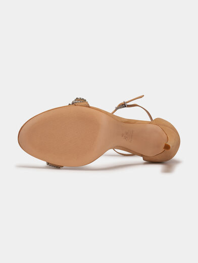 Sandals in beige color with rhinestones  - 5