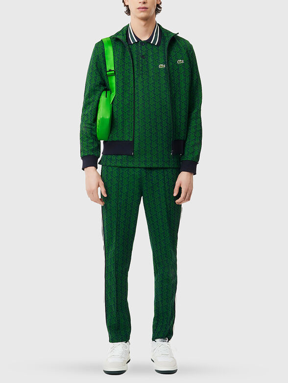 Polo shirt with accent collar in green - 2
