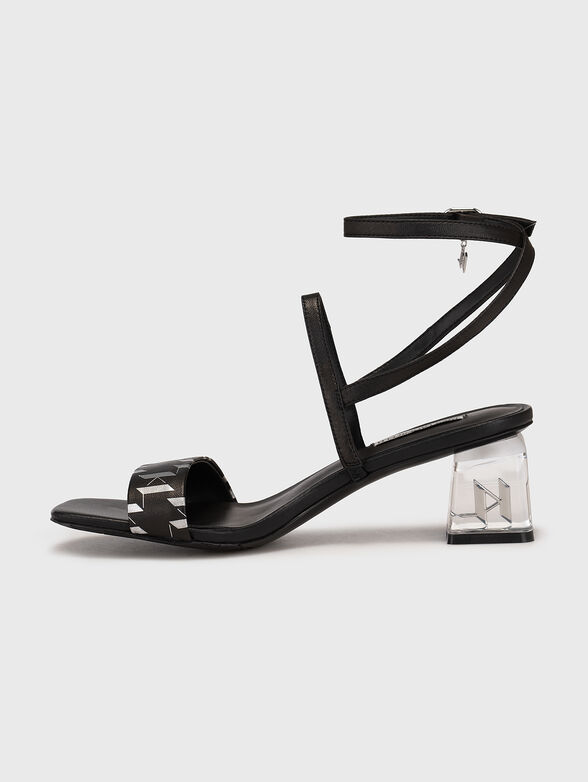 ICE BLOK leather sandals with logo details - 5