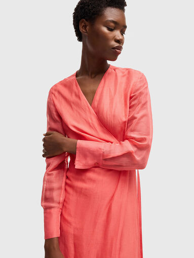 DOSALA midi dress in linen blend - 3