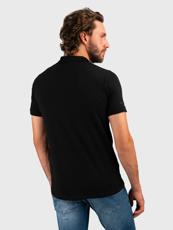 Polo shirt in black with logo print  - 2