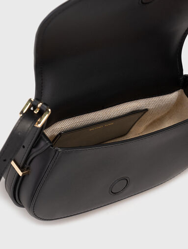 Leather crossbody bag with logo - 5