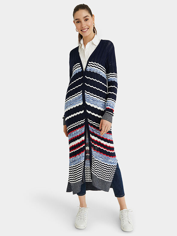 Long striped cardigan - 1