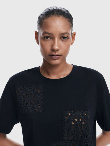 Black T-shirt with perforations - 5