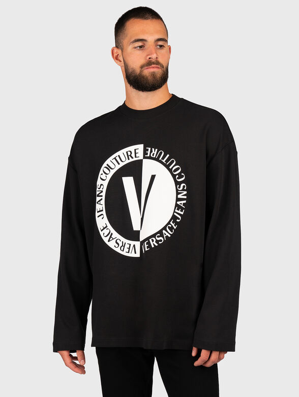 V-EMBLEM cotton sweatshirt  - 0