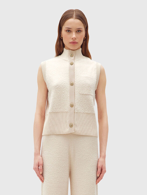 Sleeveless sweater in soft texture - 1