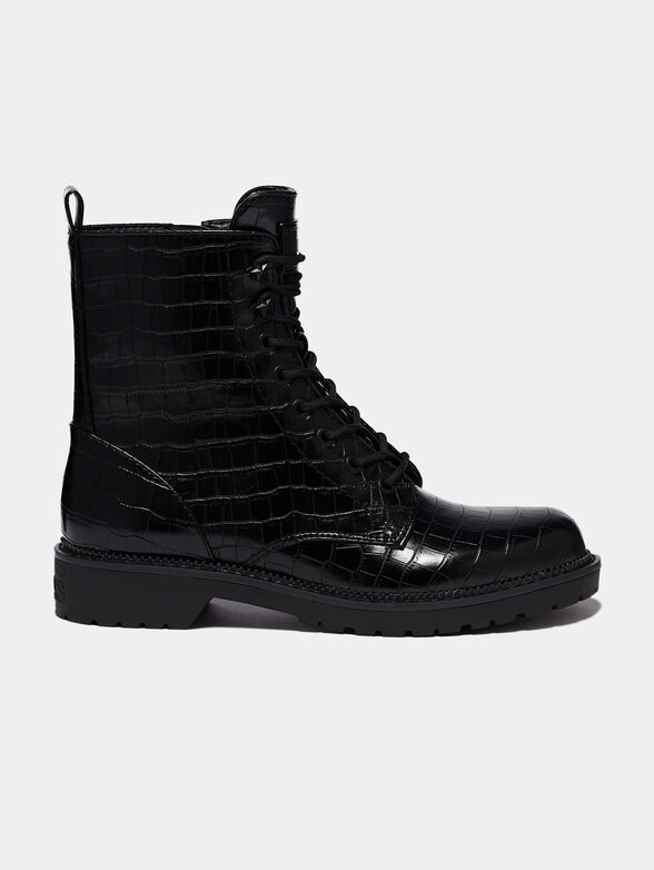 TALISI Combat boots with crocodile print - 1