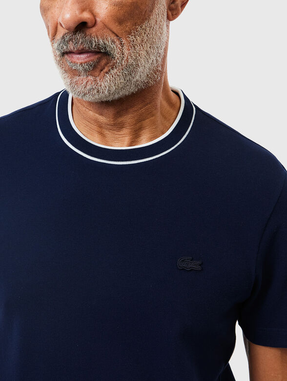 Black piqu&eacute; T-shirt  - 4