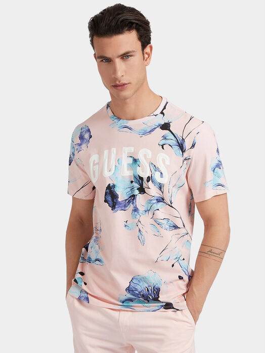 Natt T-shirt in blue color with floral accent