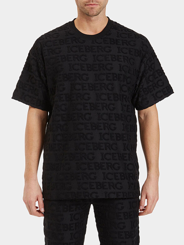 Black t-shirt with logo details - 1