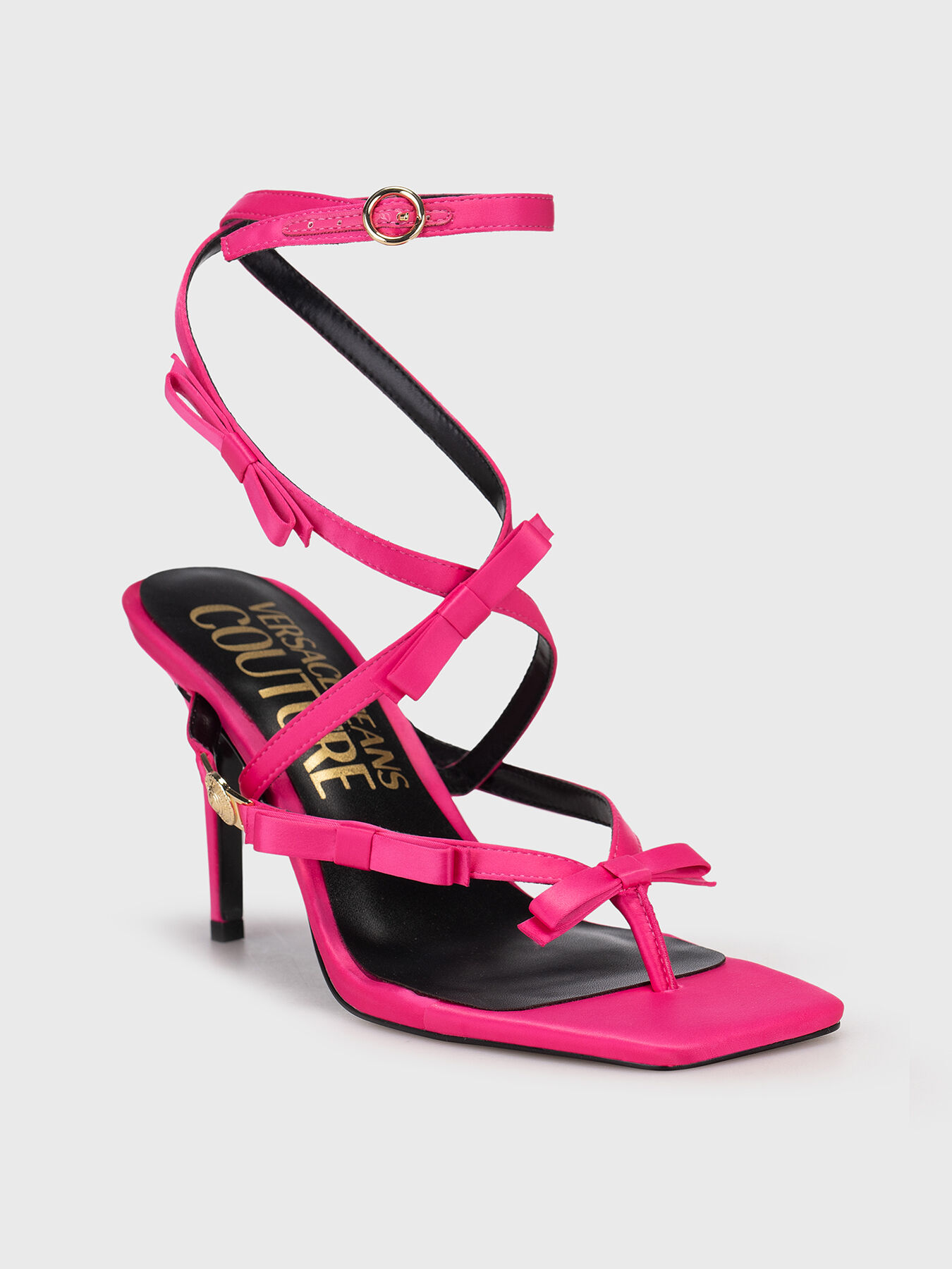 EMILY heeled sandals in black brand VERSACE JEANS COUTURE