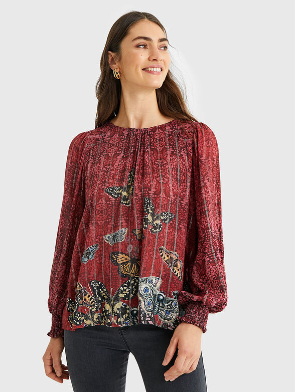 BUTTERFLY Blouse with puff sleeves - 1