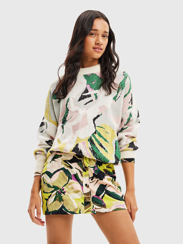 Sweater with multicolor print - 1